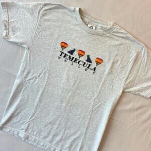 🍷 Vintage Temecula Valley Embroidered Tee M Hot Air Balloon Wine Country